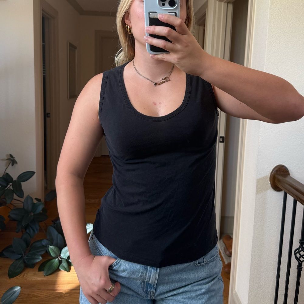 Akris scoop neck stretchy tank top